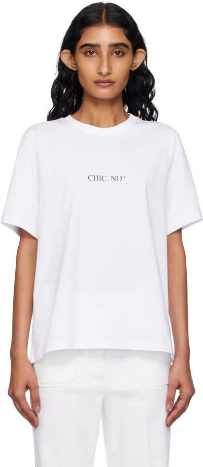 VICTORIA BECKHAM WHITE CLASSIC FIT SLOGAN T-SHIRT