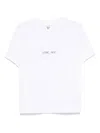 Victoria Beckham White Crewneck T-shirt With Slogan Print On The Front In Cotton Woman In White