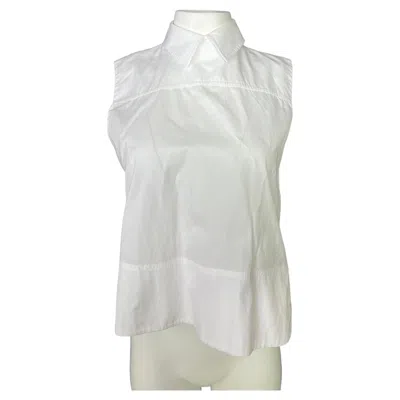 Pre-owned Victoria Beckham White Cotton Top Blouse, Size 6