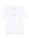 Victoria Beckham White Crewneck T-shirt With Slogan Print On The Front In Cotton Woman In White
