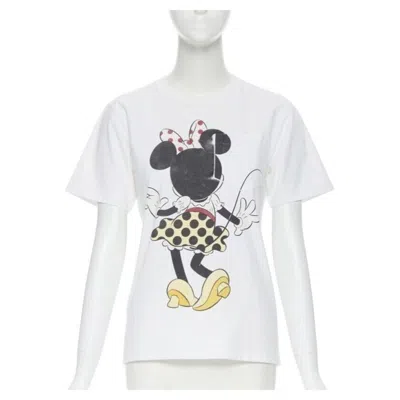 Pre-owned Victoria Beckham White Disney Minnie Mouse Print Short Sleeve Tshirt Us2