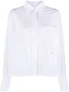 Victoria Beckham Cotton Shirt With Front Pocket And Long Sleeves In White