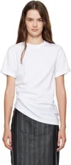 Victoria Beckham Asymmetrical White Cotton T-shirt  In White