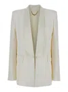 Victoria Beckham White Jacket With Shawl Collar In White