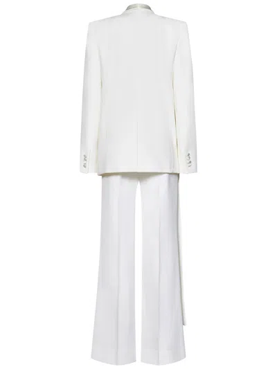 Victoria Beckham White Jacket With Shawl Collar In Fabric Woman