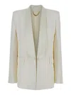 Victoria Beckham White Jacket With Shawl Collar In Multicolor