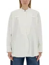 Victoria Beckham White Regular Solid Shirt In Red