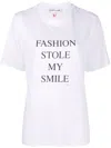 Victoria Beckham White T-shirt With Slogan Lettering On The Front In Cotton Woman In White