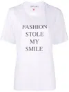 Victoria Beckham White T-shirt With Slogan Lettering On The Front In Cotton Woman In White
