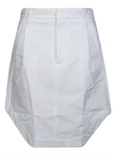 Victoria Beckham White Structured Flared Cargo Skirt