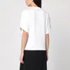Victoria Beckham White Crewneck T-shirt With Slogan Print On The Front In Cotton Woman In White