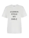 Victoria Beckham White T-shirt With Slogan Lettering On The Front In Cotton Woman