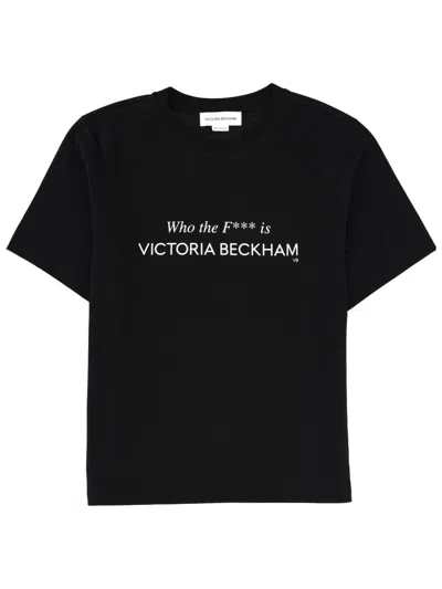 Victoria Beckham Who The F*** Is  T-shirt. In Black
