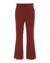 Victoria Beckham Wide Cropped Flare Trouser In Red