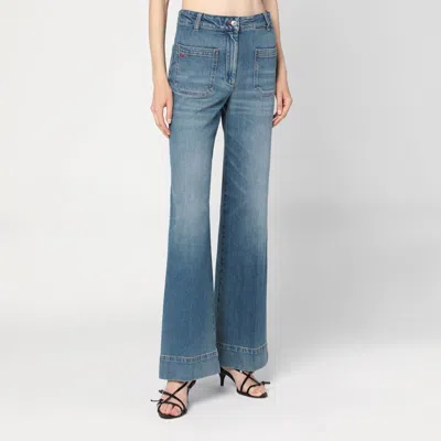VICTORIA BECKHAM VICTORIA BECKHAM WIDE JEANS IN FADED BLUE