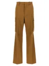 Victoria Beckham Cotton Wide-leg Cargo Pants In Brown
