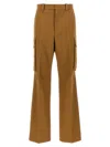Victoria Beckham Cotton Wide-leg Cargo Pants In Brown
