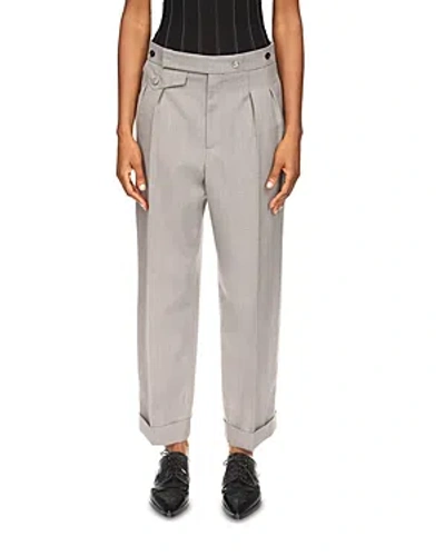 Victoria Beckham Wide Leg Cropped Trousers In Titanium