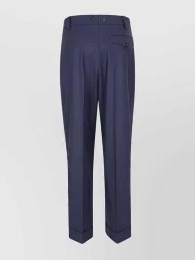 Victoria Beckham Wide Leg Cropped Trouser In Blue