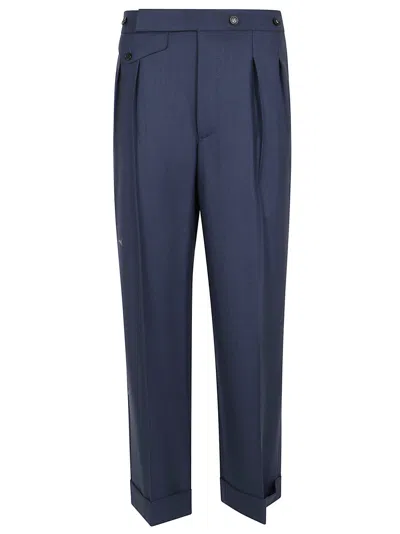 Victoria Beckham Wide Leg Cropped Trouser In Heritage Blue