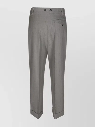 Victoria Beckham Wide Leg Cropped Trousers In Gray