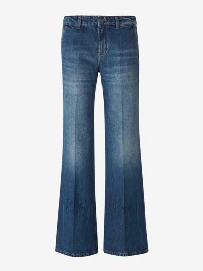 Victoria Beckham Wide Leg Jeans In Blue