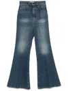 Victoria Beckham Wide Leg Kick Jeans Women In Blue