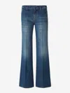 Victoria Beckham Wide Leg Jeans In Denim Dark Blue