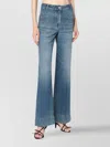 Victoria Beckham Wide-leg Jeans With Contrast Stitching And Pockets In Blue