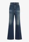 Victoria Beckham Wide Leg Kick Jeans Women In Blue