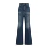 Victoria Beckham Wide Leg Kick Jeans Women In Blue