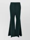 Victoria Beckham Dark Green Wide Leg Kick Pants