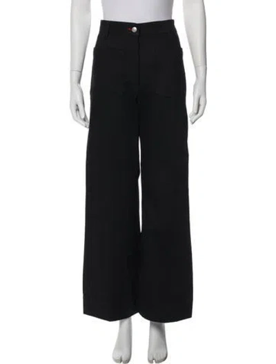 Pre-owned Victoria Beckham Wide Leg Pants In Black