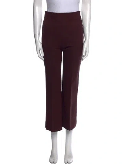 Pre-owned Victoria Beckham Wide Leg Pants In Burgundy