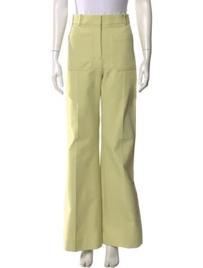Pre-owned Victoria Beckham Wide Leg Pants In Green