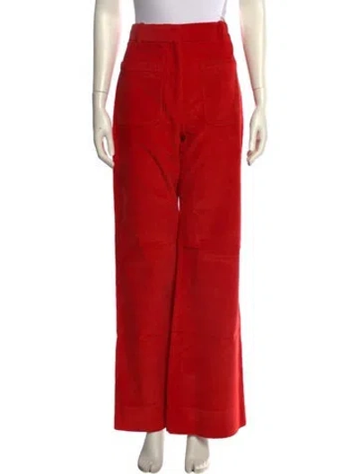 Pre-owned Victoria Beckham Wide Leg Pants In Red