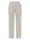 Victoria Beckham Tailored Beige Trousers With Front Fastening In Gray