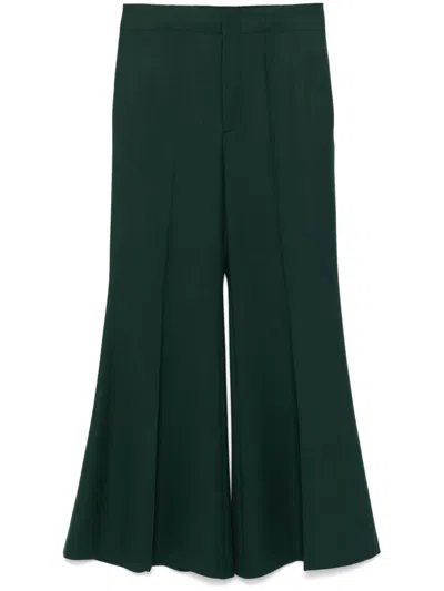 Victoria Beckham Wide-leg Trousers In Green