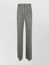 Victoria Beckham Wide Leg Trousers With Pockets And Loops In Green