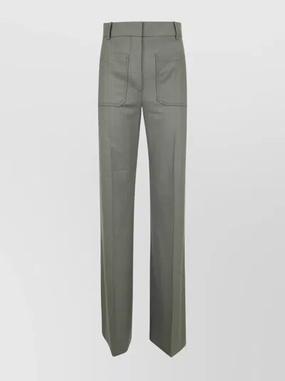 VICTORIA BECKHAM WIDE LEG TROUSERS WITH POCKETS AND LOOPS