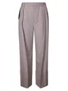 Victoria Beckham Wide Leg Turn - Up Trouser In Quartz
