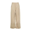 Victoria Beckham Ide Leg Turn-up Pants In Beige