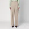 Victoria Beckham Wide Mandarin Colour Pants In Wool In Neutral