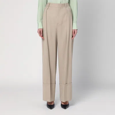 VICTORIA BECKHAM WIDE MANDARIN COLOUR PANTS IN WOOL