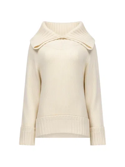 Victoria Beckham Wide-collar Sweater In Neutrals