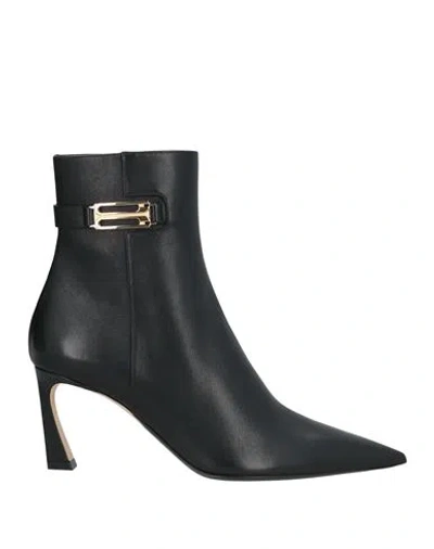 Victoria Beckham Woman Ankle Boots Black Size 8 Leather