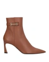 Victoria Beckham Woman Ankle Boots Brown Size 8 Leather