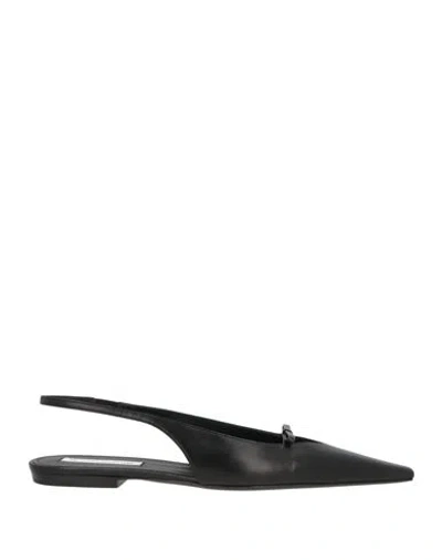 Victoria Beckham Woman Ballet Flats Black Size 7 Leather