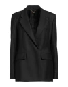 Victoria Beckham Double-breasted Virgin Wool-cotton Blazer In Black