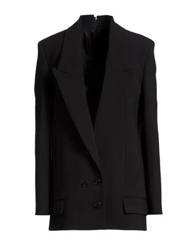 Victoria Beckham Woman Blazer Black Size 6 Polyester, Virgin Wool, Polyamide, Elastane